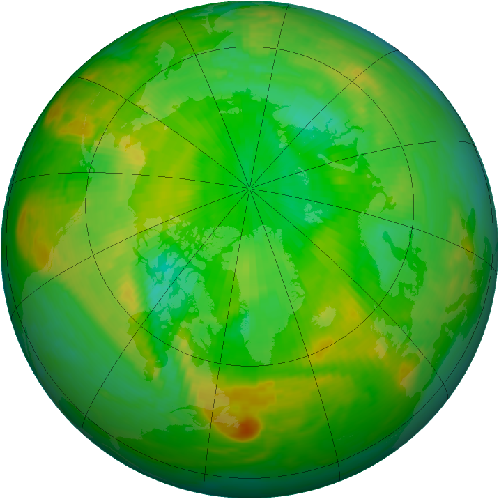 Arctic ozone map for 09 July 1981